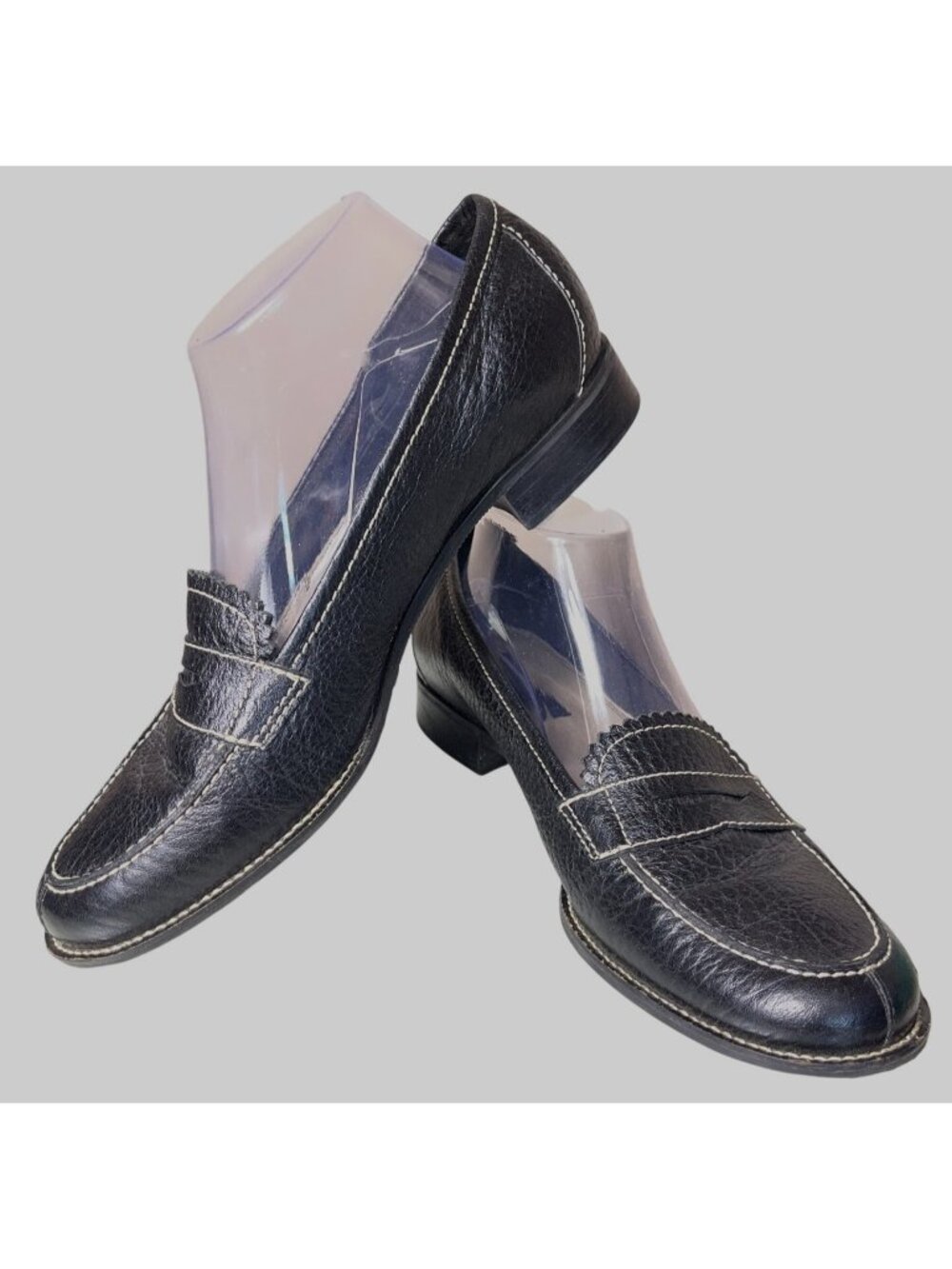 Unisa Poker Loafers Black Penny Pebble Leather Preppy Academia Fall Shoe Wom 9.5